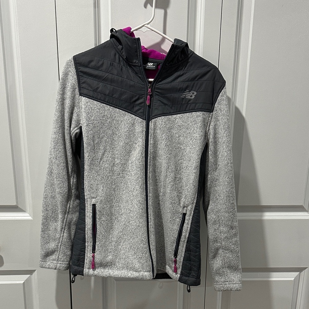 New Balance Women’s Gray Jacket with Pink hoodie